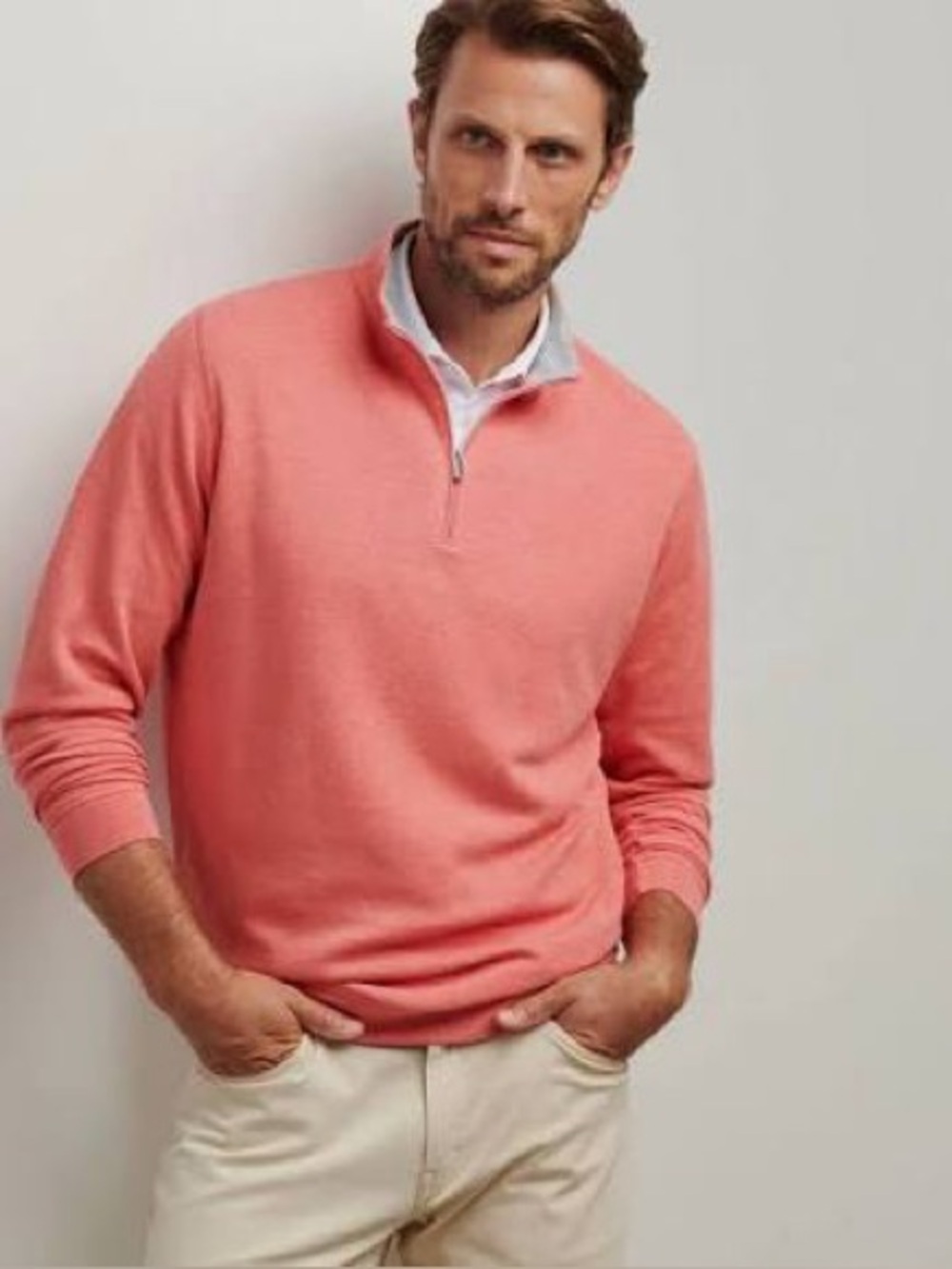 Peter Millar Crown Comfort Pullover Organic Cotton in Geranium NWOT